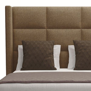 Nativa Interiors Aylet Square Tufted Upholstered Medium 67" Solid + Manufactured Wood / Revolution Performance Fabrics® Commercial Grade Panel Bed Brown Queen - 71.00"W x 86.00"D x 67.00"H