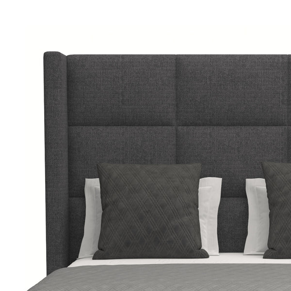 Nativa Interiors Aylet Square Tufted Upholstered Medium 67" Solid + Manufactured Wood / Revolution Performance Fabrics® Commercial Grade Panel Bed Charcoal Queen - 71.00"W x 86.00"D x 67.00"H