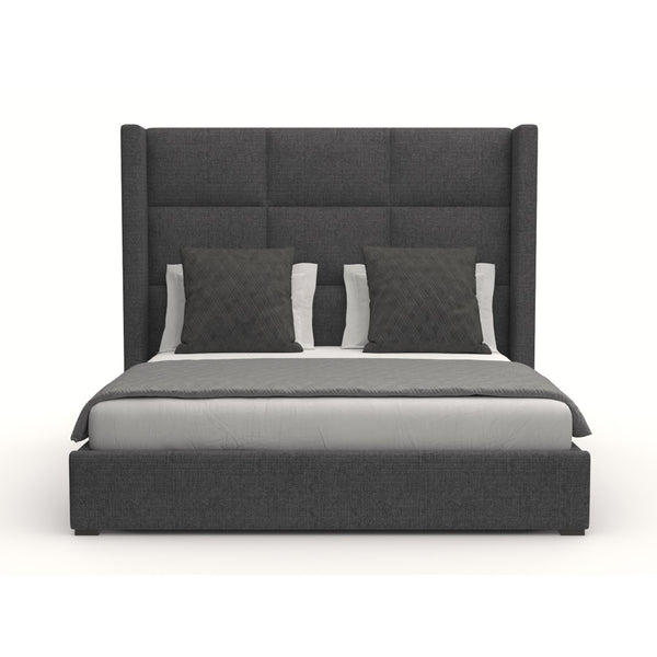 Nativa Interiors Aylet Square Tufted Upholstered Medium 67" Solid + Manufactured Wood / Revolution Performance Fabrics® Commercial Grade Panel Bed Charcoal Queen - 71.00"W x 86.00"D x 67.00"H