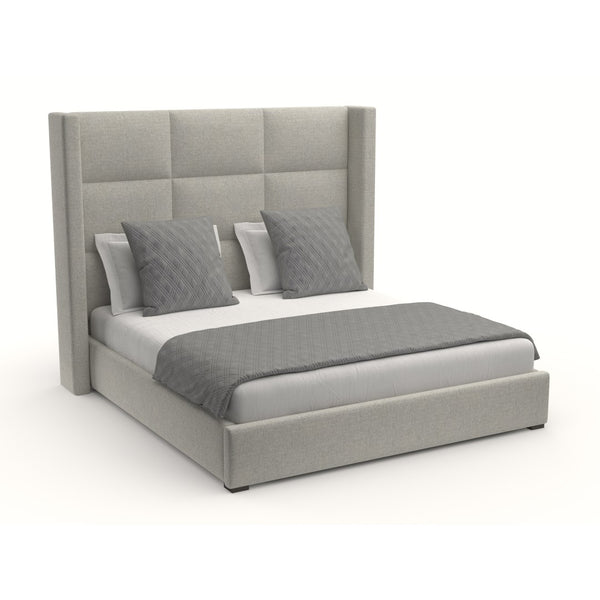 Nativa Interiors Aylet Square Tufted Upholstered Medium 67" Solid + Manufactured Wood / Revolution Performance Fabrics® Commercial Grade Panel Bed Grey Queen - 71.00"W x 86.00"D x 67.00"H