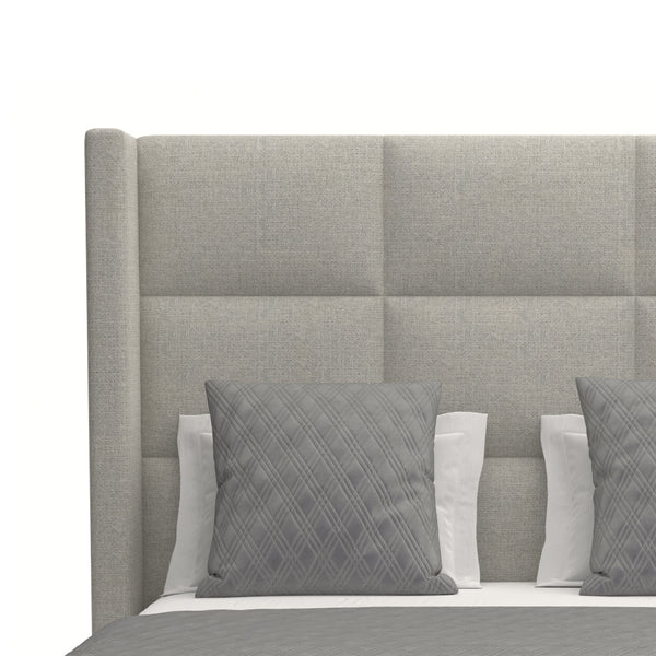 Nativa Interiors Aylet Square Tufted Upholstered Medium 67" Solid + Manufactured Wood / Revolution Performance Fabrics® Commercial Grade Panel Bed Grey Queen - 71.00"W x 86.00"D x 67.00"H