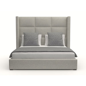 Nativa Interiors Aylet Square Tufted Upholstered Medium 67" Solid + Manufactured Wood / Revolution Performance Fabrics® Commercial Grade Panel Bed Grey Queen - 71.00"W x 86.00"D x 67.00"H