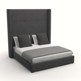 Nativa Interiors Aylet Simple Tufted Upholstered High 87" Solid + Manufactured Wood / Revolution Performance Fabrics® Commercial Grade Panel Bed Charcoal Queen - 71.00"W x 86.00"D x 87.00"H