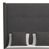 Nativa Interiors Aylet Simple Tufted Upholstered High 87" Solid + Manufactured Wood / Revolution Performance Fabrics® Commercial Grade Panel Bed Charcoal Queen - 71.00"W x 86.00"D x 87.00"H