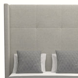 Nativa Interiors Aylet Simple Tufted Upholstered High 87" Solid + Manufactured Wood / Revolution Performance Fabrics® Commercial Grade Panel Bed Grey Queen - 71.00"W x 86.00"D x 87.00"H