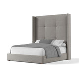 Nativa Interiors Aylet Simple Tufted Upholstered Medium 67" Solid + Manufactured Wood / Revolution Performance Fabrics® Commercial Grade Panel Bed Grey Queen - 71.00"W x 86.00"D x 67.00"H