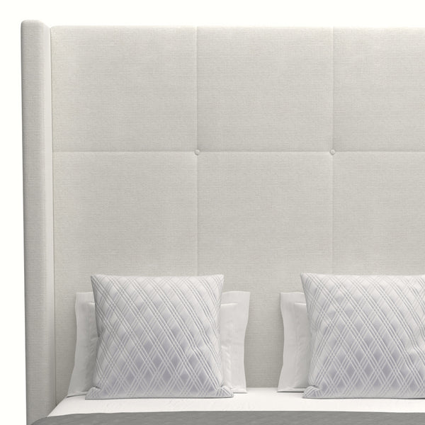 Nativa Interiors Aylet Simple Tufted Upholstered High 87" Solid + Manufactured Wood / Revolution Performance Fabrics® Commercial Grade Panel Bed Off White Queen - 71.00"W x 86.00"D x 87.00"H