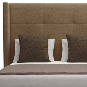 Nativa Interiors Aylet Simple Tufted Upholstered Medium 67" Solid + Manufactured Wood / Revolution Performance Fabrics® Commercial Grade Panel Bed Brown Queen - 71.00"W x 86.00"D x 67.00"H