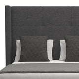 Nativa Interiors Aylet Simple Tufted Upholstered Medium 67" Solid + Manufactured Wood / Revolution Performance Fabrics® Commercial Grade Panel Bed Charcoal Queen - 71.00"W x 86.00"D x 67.00"H