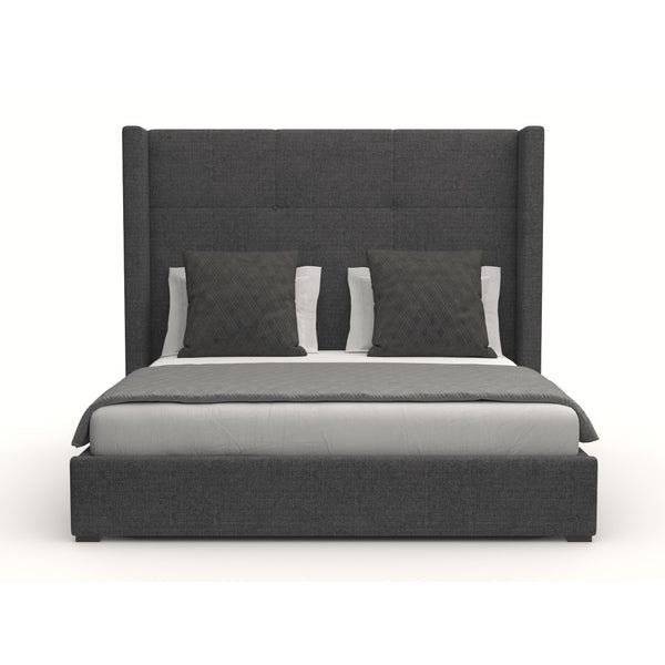 Nativa Interiors Aylet Simple Tufted Upholstered Medium 67" Solid + Manufactured Wood / Revolution Performance Fabrics® Commercial Grade Panel Bed Charcoal Queen - 71.00"W x 86.00"D x 67.00"H