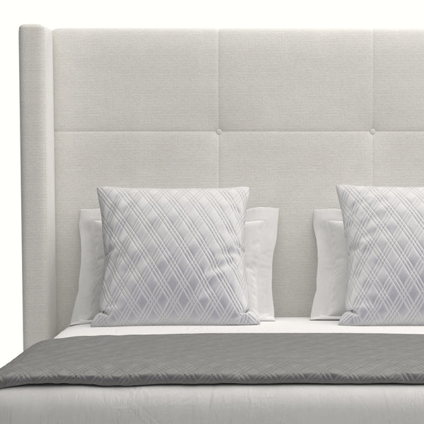 Nativa Interiors Aylet Simple Tufted Upholstered Medium 67" Solid + Manufactured Wood / Revolution Performance Fabrics® Commercial Grade Panel Bed Off White Queen - 71.00"W x 86.00"D x 67.00"H