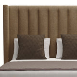 Nativa Interiors Aylet Vertical Channel Tufted Upholstered Medium 67" Solid + Manufactured Wood / Revolution Performance Fabrics® Commercial Grade Panel Bed Brown Queen - 71.00"W x 86.00"D x 67.00"H