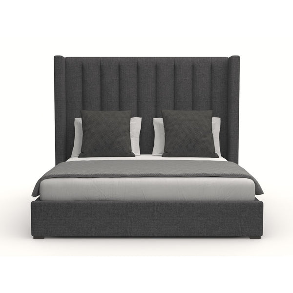 Nativa Interiors Aylet Vertical Channel Tufted Upholstered Medium 67" Solid + Manufactured Wood / Revolution Performance Fabrics® Commercial Grade Panel Bed Charcoal Queen - 71.00"W x 86.00"D x 67.00"H