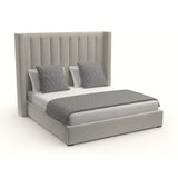 Nativa Interiors Aylet Vertical Channel Tufted Upholstered Medium 67" Solid + Manufactured Wood / Revolution Performance Fabrics® Commercial Grade Panel Bed Grey Queen - 71.00"W x 86.00"D x 67.00"H