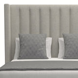 Nativa Interiors Aylet Vertical Channel Tufted Upholstered Medium 67" Solid + Manufactured Wood / Revolution Performance Fabrics® Commercial Grade Panel Bed Grey Queen - 71.00"W x 86.00"D x 67.00"H