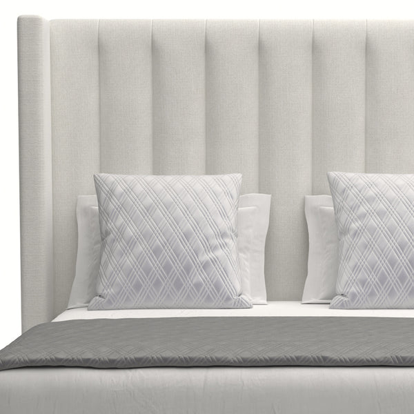 Nativa Interiors Aylet Vertical Channel Tufted Upholstered Medium 67" Solid + Manufactured Wood / Revolution Performance Fabrics® Commercial Grade Panel Bed Off White Queen - 71.00"W x 86.00"D x 67.00"H