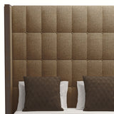 Nativa Interiors Irenne Box Tufted Upholstered High 87" Solid + Manufactured Wood / Revolution Performance Fabrics® Commercial Grade Panel Bed Brown Queen - 71.00"W x 86.00"D x 87.00"H