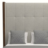 Nativa Interiors Irenne Box Tufted Upholstered High 87" Solid + Manufactured Wood / Revolution Performance Fabrics® Commercial Grade Panel Bed Grey Queen - 71.00"W x 86.00"D x 87.00"H