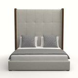 Nativa Interiors Irenne Box Tufted Upholstered High 87" Solid + Manufactured Wood / Revolution Performance Fabrics® Commercial Grade Panel Bed Grey Queen - 71.00"W x 86.00"D x 87.00"H