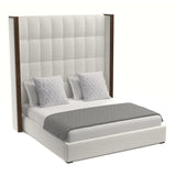 Nativa Interiors Irenne Box Tufted Upholstered High 87" Solid + Manufactured Wood / Revolution Performance Fabrics® Commercial Grade Panel Bed Off White Queen - 71.00"W x 86.00"D x 87.00"H