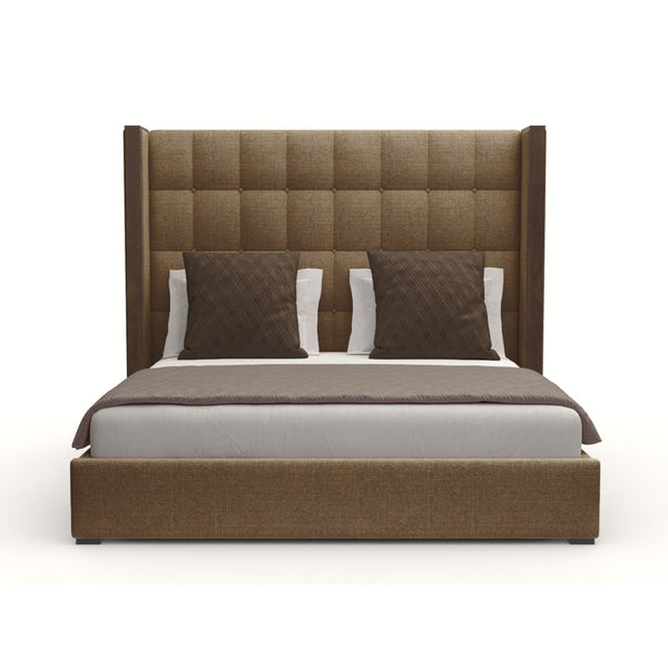 Nativa Interiors Irenne Box Tufted Upholstered Medium 67" Solid + Manufactured Wood / Revolution Performance Fabrics® Commercial Grade Panel Bed Brown Queen - 71.00"W x 86.00"D x 67.00"H