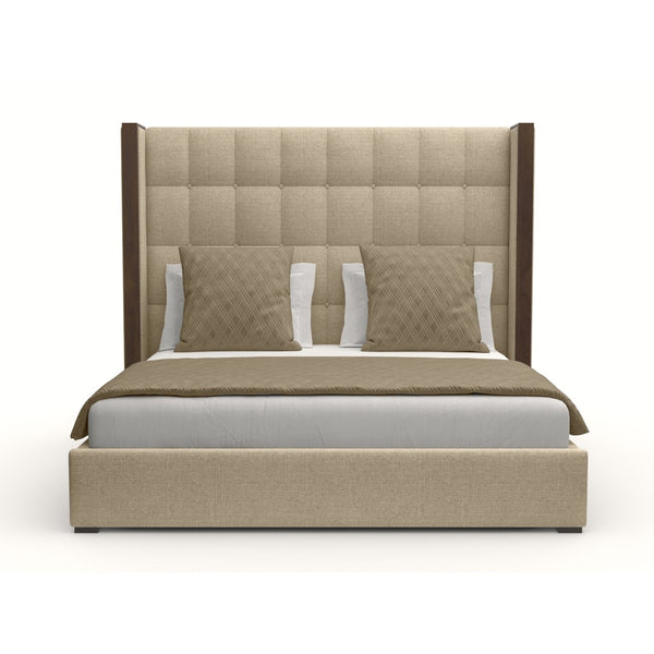 Nativa Interiors Irenne Box Tufted Upholstered Medium 67" Solid + Manufactured Wood / Revolution Performance Fabrics® Commercial Grade Panel Bed Flax Queen - 71.00"W x 86.00"D x 67.00"H