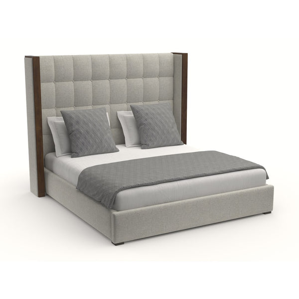 Nativa Interiors Irenne Box Tufted Upholstered Medium 67" Solid + Manufactured Wood / Revolution Performance Fabrics® Commercial Grade Panel Bed Grey Queen - 71.00"W x 86.00"D x 67.00"H