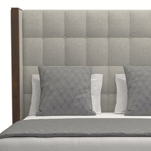 Nativa Interiors Irenne Box Tufted Upholstered Medium 67" Solid + Manufactured Wood / Revolution Performance Fabrics® Commercial Grade Panel Bed Grey Queen - 71.00"W x 86.00"D x 67.00"H