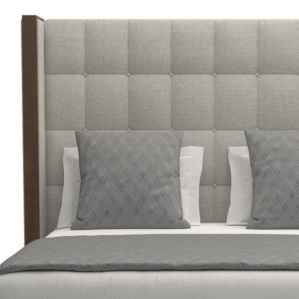 Nativa Interiors Irenne Box Tufted Upholstered Medium 67" Solid + Manufactured Wood / Revolution Performance Fabrics® Commercial Grade Panel Bed Grey Queen - 71.00"W x 86.00"D x 67.00"H