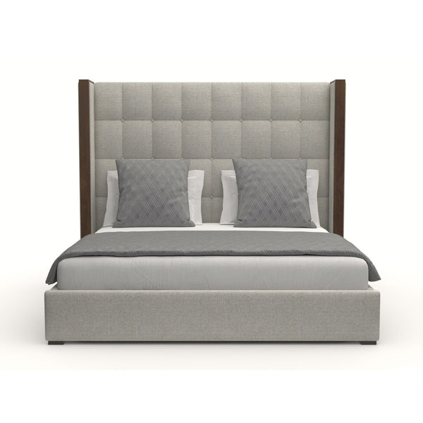 Nativa Interiors Irenne Box Tufted Upholstered Medium 67" Solid + Manufactured Wood / Revolution Performance Fabrics® Commercial Grade Panel Bed Grey Queen - 71.00"W x 86.00"D x 67.00"H