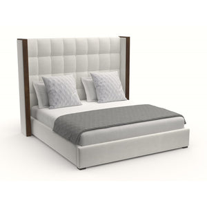 Nativa Interiors Irenne Box Tufted Upholstered Medium 67" Solid + Manufactured Wood / Revolution Performance Fabrics® Commercial Grade Panel Bed Off White Queen - 71.00"W x 86.00"D x 67.00"H