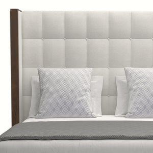 Nativa Interiors Irenne Box Tufted Upholstered Medium 67" Solid + Manufactured Wood / Revolution Performance Fabrics® Commercial Grade Panel Bed Off White Queen - 71.00"W x 86.00"D x 67.00"H