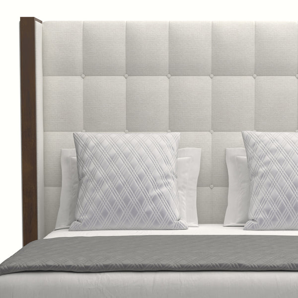 Nativa Interiors Irenne Box Tufted Upholstered Medium 67" Solid + Manufactured Wood / Revolution Performance Fabrics® Commercial Grade Panel Bed Off White Queen - 71.00"W x 86.00"D x 67.00"H