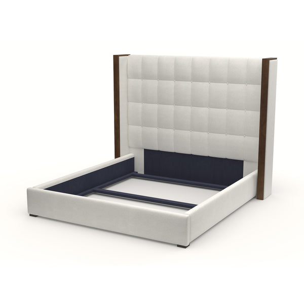 Nativa Interiors Irenne Box Tufted Upholstered Medium 67" Solid + Manufactured Wood / Revolution Performance Fabrics® Commercial Grade Panel Bed Off White Queen - 71.00"W x 86.00"D x 67.00"H