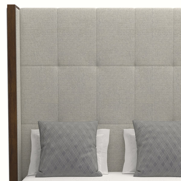 Nativa Interiors Irenne Button Tufted Upholstered Medium 67" Solid + Manufactured Wood / Revolution Performance Fabrics® Commercial Grade Panel Bed Grey Queen - 71.00"W x 86.00"D x 67.00"H