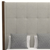 Nativa Interiors Irenne Button Tufted Upholstered High 87" Solid + Manufactured Wood / Revolution Performance Fabrics® Commercial Grade Panel Bed Grey Queen - 71.00"W x 86.00"D x 87.00"H