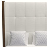 Nativa Interiors Irenne Button Tufted Upholstered High 87" Solid + Manufactured Wood / Revolution Performance Fabrics® Commercial Grade Panel Bed Off White Queen - 71.00"W x 86.00"D x 87.00"H