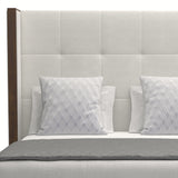 Nativa Interiors Irenne Button Tufted Upholstered Medium 67" Solid + Manufactured Wood / Revolution Performance Fabrics® Commercial Grade Panel Bed Off White Queen - 71.00"W x 86.00"D x 67.00"H