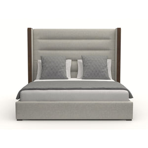 Nativa Interiors Irenne Horizontal Channel Tufted Upholstered Medium 67" Solid + Manufactured Wood / Revolution Performance Fabrics® Commercial Grade Panel Bed Grey Queen - 71.00"W x 86.00"D x 67.00"H