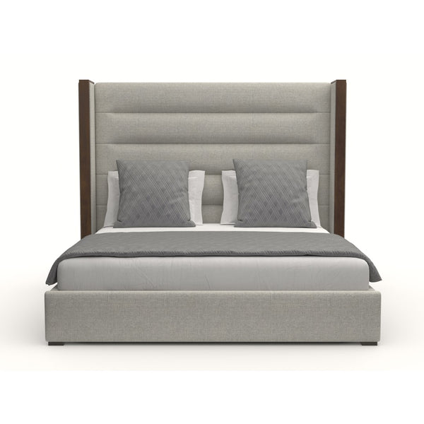 Nativa Interiors Irenne Horizontal Channel Tufted Upholstered Medium 67" Solid + Manufactured Wood / Revolution Performance Fabrics® Commercial Grade Panel Bed Grey Queen - 71.00"W x 86.00"D x 67.00"H