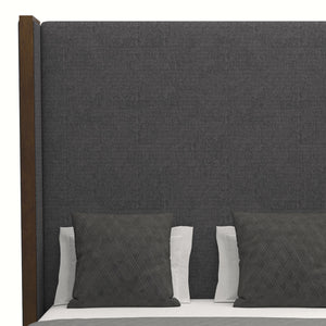 Nativa Interiors Irenne Plain Upholstered High 87" Solid + Manufactured Wood / Revolution Performance Fabrics® Commercial Grade Panel Bed Charcoal Queen - 71.00"W x 86.00"D x 87.00"H