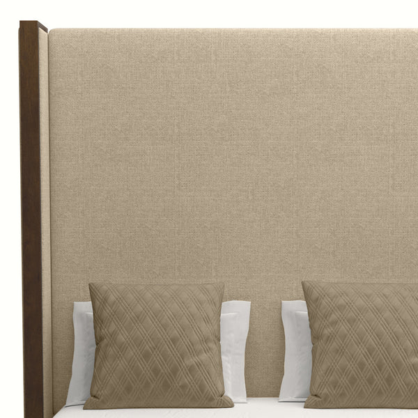 Nativa Interiors Irenne Plain Upholstered High 87" Solid + Manufactured Wood / Revolution Performance Fabrics® Commercial Grade Panel Bed Flax Queen - 71.00"W x 86.00"D x 87.00"H