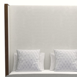 Nativa Interiors Irenne Plain Upholstered High 87" Solid + Manufactured Wood / Revolution Performance Fabrics® Commercial Grade Panel Bed Off White Queen - 71.00"W x 86.00"D x 87.00"H