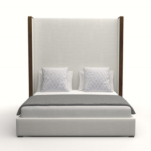 Nativa Interiors Irenne Plain Upholstered High 87" Solid + Manufactured Wood / Revolution Performance Fabrics® Commercial Grade Panel Bed Off White Queen - 71.00"W x 86.00"D x 87.00"H