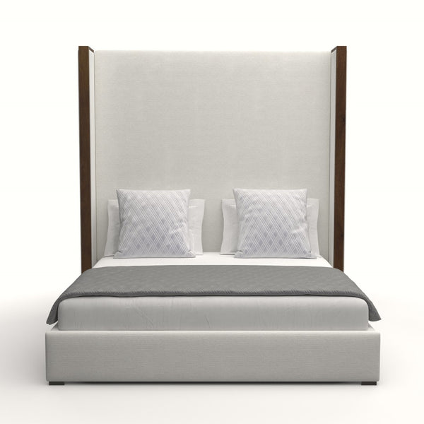 Nativa Interiors Irenne Plain Upholstered High 87" Solid + Manufactured Wood / Revolution Performance Fabrics® Commercial Grade Panel Bed Off White Queen - 71.00"W x 86.00"D x 87.00"H