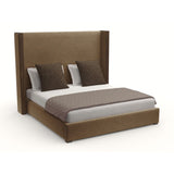 Nativa Interiors Irenne Plain Upholstered Medium 67" Solid + Manufactured Wood / Revolution Performance Fabrics® Commercial Grade Panel Bed Brown Queen - 71.00"W x 86.00"D x 67.00"H