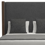 Nativa Interiors Irenne Plain Upholstered Medium 67" Solid + Manufactured Wood / Revolution Performance Fabrics® Commercial Grade Panel Bed Charcoal Queen - 71.00"W x 86.00"D x 67.00"H