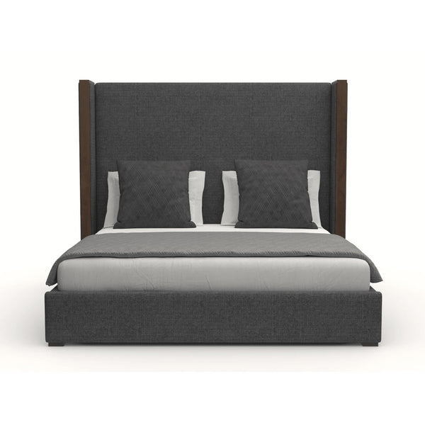 Nativa Interiors Irenne Plain Upholstered Medium 67" Solid + Manufactured Wood / Revolution Performance Fabrics® Commercial Grade Panel Bed Charcoal Queen - 71.00"W x 86.00"D x 67.00"H