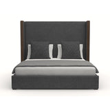 Nativa Interiors Irenne Plain Upholstered Medium 67" Solid + Manufactured Wood / Revolution Performance Fabrics® Commercial Grade Panel Bed Charcoal Queen - 71.00"W x 86.00"D x 67.00"H