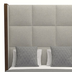 Nativa Interiors Irenne Square Tufted Upholstered High 87" Solid + Manufactured Wood / Revolution Performance Fabrics® Commercial Grade Panel Bed Grey Queen - 71.00"W x 86.00"D x 87.00"H